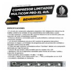 Multicom Pro Mdx4600 Expansor,Gate,Compresor,Limitador 4 Can - Imagen 5
