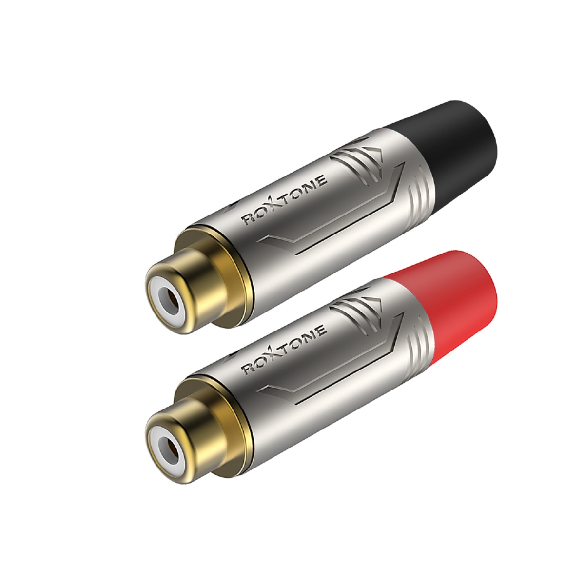 18304_4.jpg Par De Fichas Conectores RCA Hembra Roxtone RF2FC-NG Niqueladas - Imagen 1