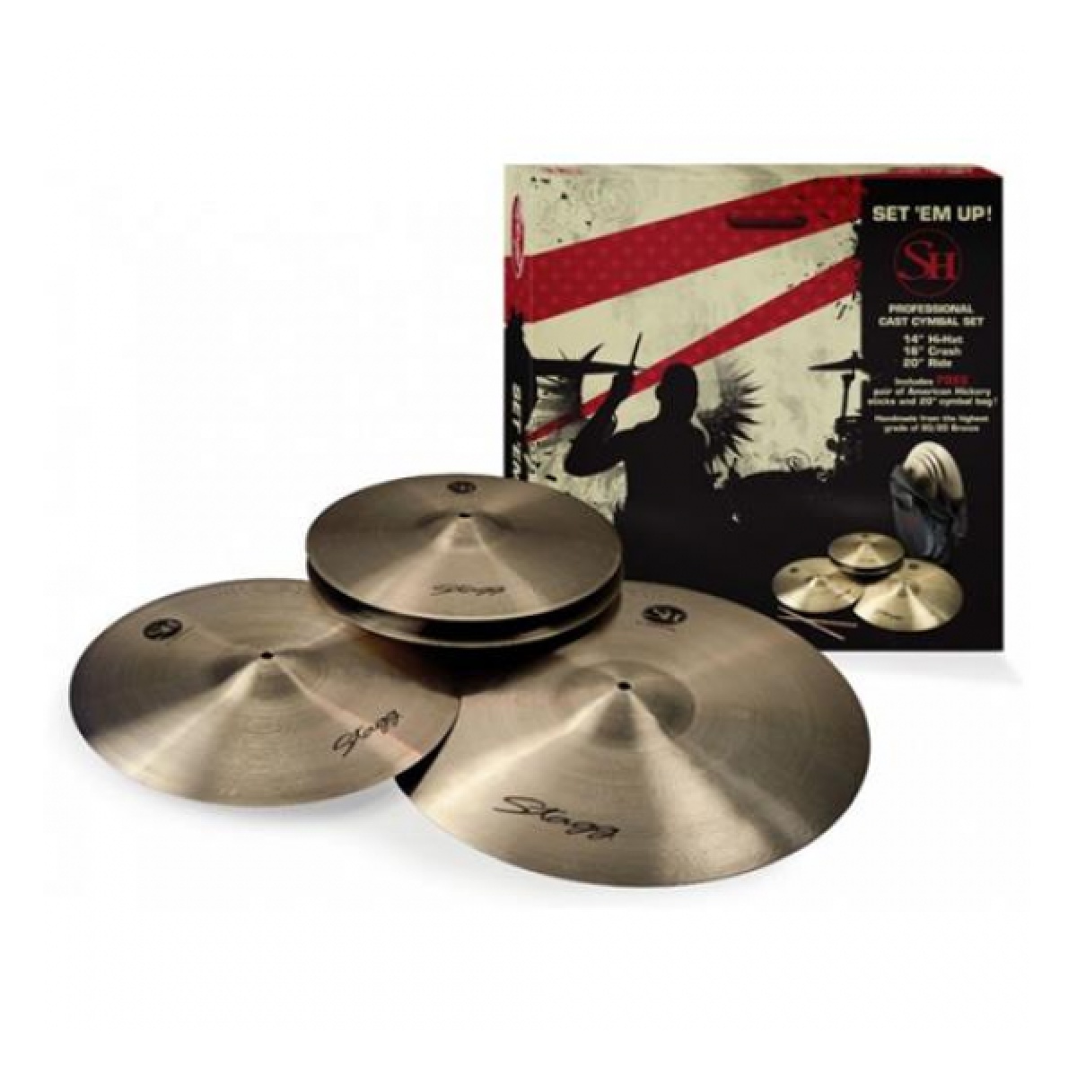 2182_4.jpg Set Stagg SHSETR Hi-Hat 14 + Crash 16 + Ride 20 + Funda - Imagen 1