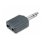 Adaptador Plug 6.5 Stereo a 2 Jack Plug 6.5 Hembra Stereo Arwen AU13