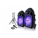 Combo Bafles XP Audio Bafle Activo + Bafle Pasivo con Trípodes