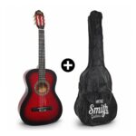 Guitarra Clásica Smith Roja Sunburstst Funda Incluida - Imagen 3