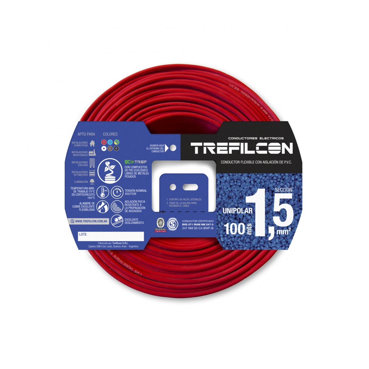 31704_4.jpg Cable 1X1.50 Mm Trefilcon Rojo - Imagen 1