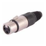 Ficha Neutrik NC3FX Xlr-3 Cont. Hembra A Cable (Plateado P/Soldar)