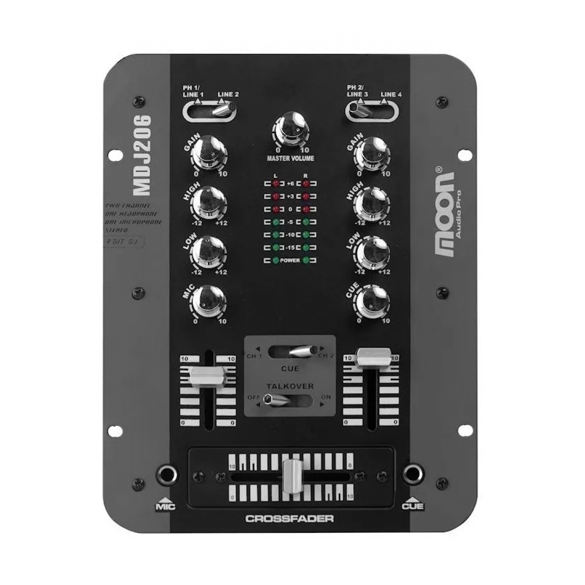 37130_4.jpg Mixer Dj Moon Mdj-206 2 Canales 4 entradas Compacta - Imagen 1