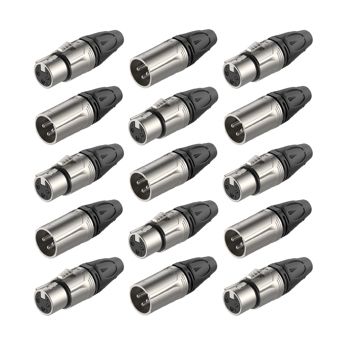 37288_4.jpg Combo Roxtone Fichas XLR RX3M-NT Macho x70 + RX3F-NT Hembra x50 - Imagen 1