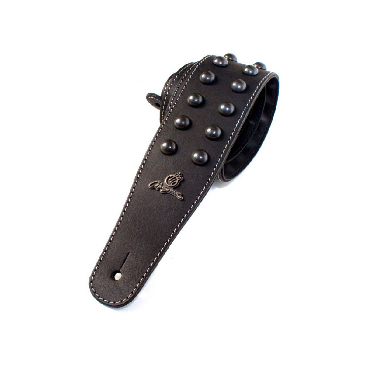 39602_4.jpg Correa Tacha Red. Negra Cuero Negro C/ Logo - Imagen 1