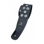 Correa Magma Ojal Acero Nickel Modelo Rombo Cuero Negro