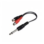 Cable Adaptador de 2RCA Hembra a 1 Plug 6.5 Mono Nippon America N-207j