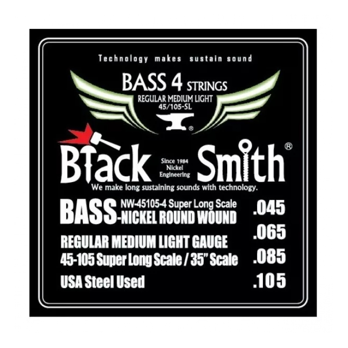 48200_4.jpg Encordado Bajo 4 Cuerdas Nickel Round Wound 45-65-85-105 - Imagen 1