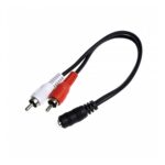 Cable adaptador 2 RCA macho / 3,5 st hembra 15 cm