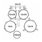 Bateria Mapex Prodigy 5 cuerpos Pdg5245tfj Brown Wood Grain (No incluye platos) - Imagen 2