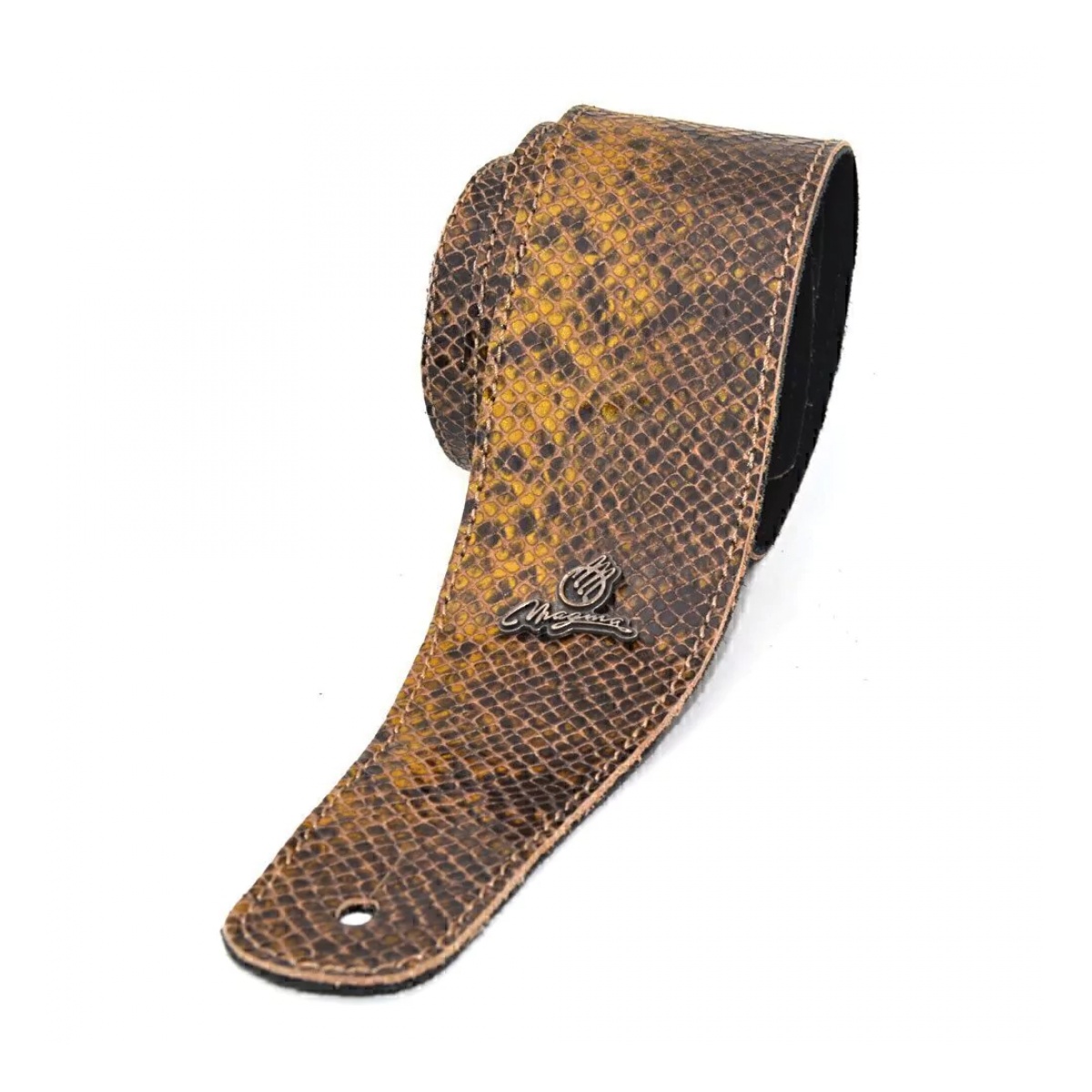 51179_4.jpg Correa Cuero Simil Serpiente Verde Con Puntera De Gamu - Imagen 1