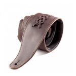 Correa Magma Trenzada Cueron Marrón Logo Metal