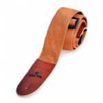 Correa Guitarra Eléctrica Bajo Magma Punta De Cuero Naranja