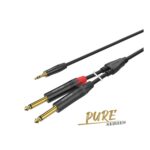 Cable Roxtone PACC280L2 – Miniplug Estéreo 3.5 mm a 2 Plug Mono 6.3 mm – 2 Metros