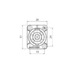 Ficha Chasis Speakon Macho Roxtone RS4MD-T - 4 Contactos - Imagen 4
