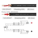 Cable Roxtone PACC280L2 – Miniplug Estéreo 3.5 mm a 2 Plug Mono 6.3 mm – 2 Metros - Imagen 2