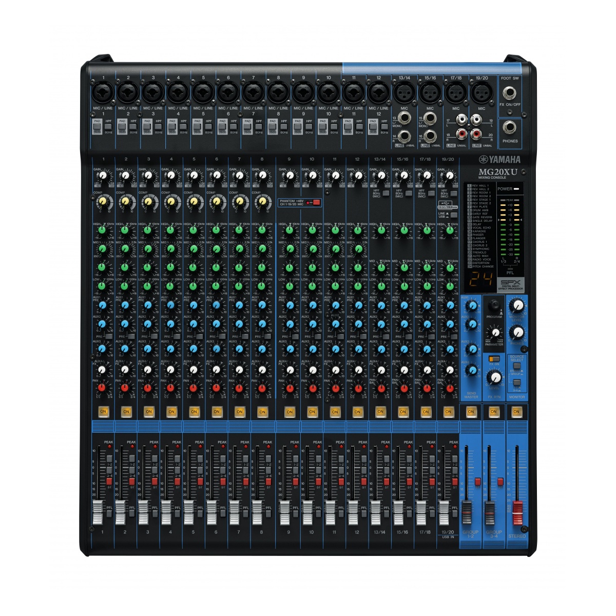 57956_4.jpg Mesa de Mezcla Analógica Yamaha MG20XU - 20 Canales con Efectos y USB - Imagen 1