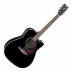 Guitarra Electroacustica Yamaha FX370CBL con Corte, Negra - Imagen 2