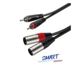 Cable 2 RCA Macho A 2 Canon XLR Macho de 2 Metros Roxtone SACC190L2