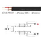 Cable Roxtone SAYC100L2 – Plug 6.35 mm Estéreo a 2 Plug Mono – 2 Metros - Imagen 2