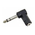 Adaptador Plug 6.5 Stereo a Jack Miniplug 3.5 Hembra Stereo 90 Grados Arwen AU-2 90
