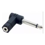 Adaptador Plug 6.5 Mono Macho A Jack Miniplug 3.5 Hembra Stereo 90 Grados Arwen AU1 90