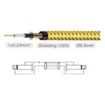 Cable Plug Macho Mono Recto a Plug Macho Mono Mallado Vintage de 3 Metros Roxtone MGJJ310L3 - Imagen 2